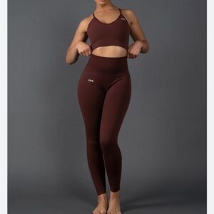 STAX chocolate brown seamless leggings small